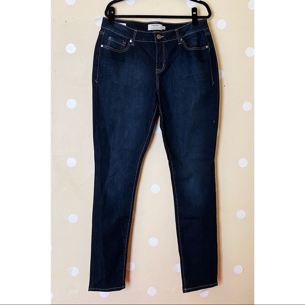 Torrid Curvy Skinny Dark Wash Jeans 14 Tall